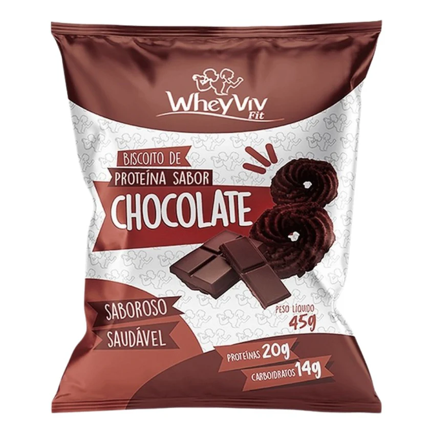 Biscoito Proteico Wheyviv Sabor Chocolate