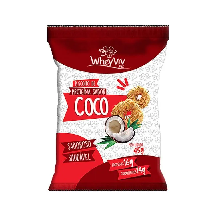 Biscoito Proteico Wheyviv Sabor Coco